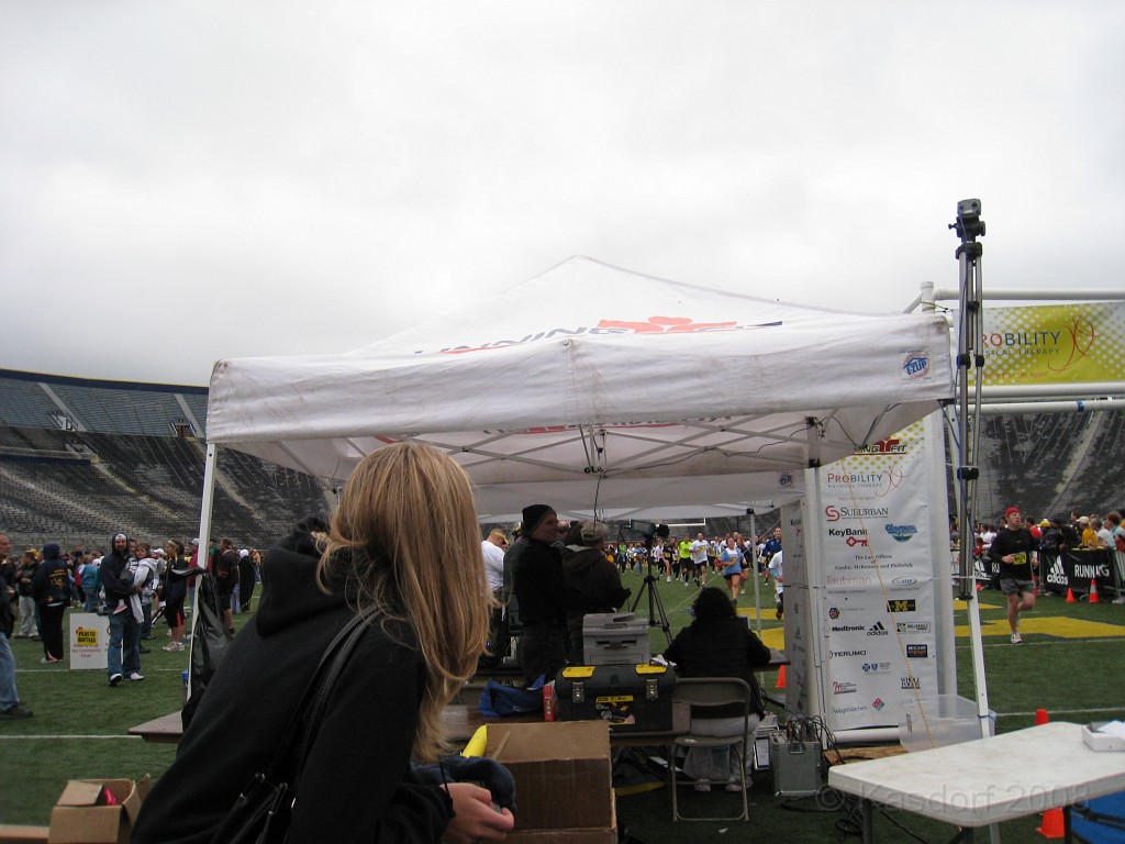 BHGH 2009 0336.jpg - The Big House Big Heat 5 and 10 K race. October 4, 2009 run in Ann Arbor Michigan finishes on the 50 yard line of the University of Michigan stadium.